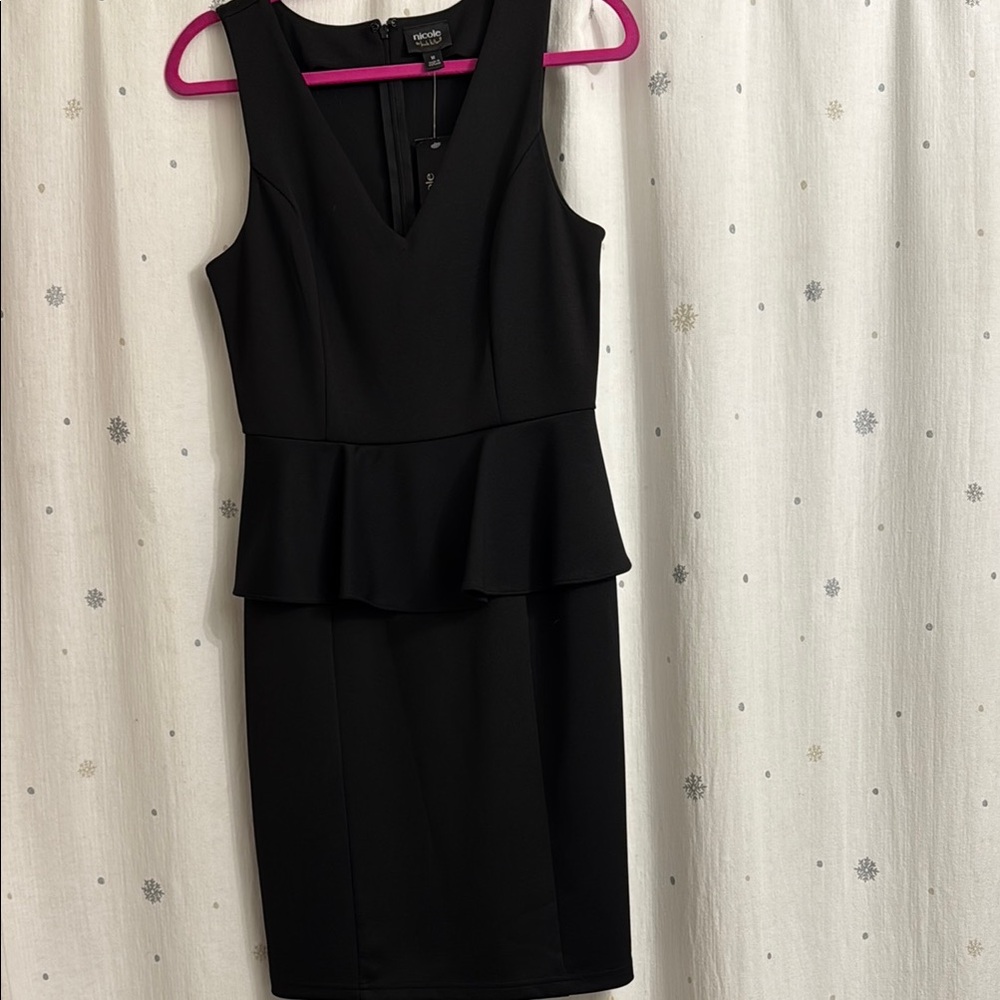 Nicole by Nicole Miller Black Peplum Mini Dress